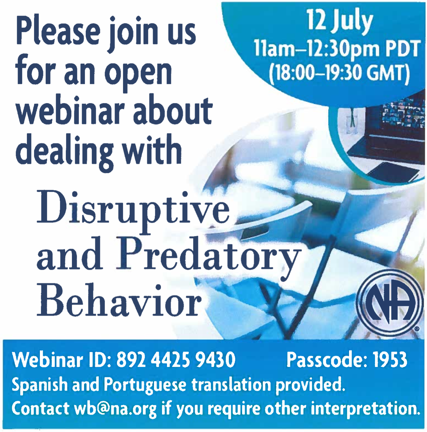 Webinar about dealing with disruptive and predatory behavior